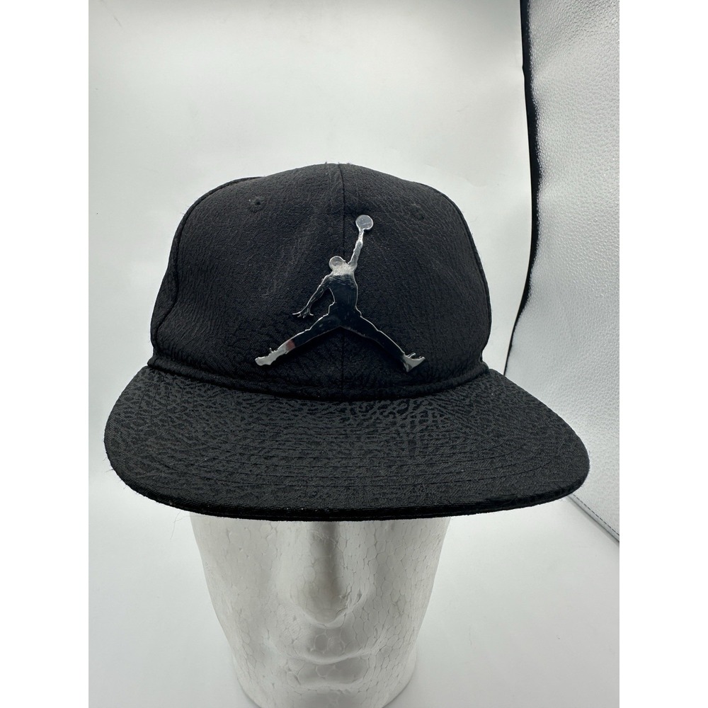 Jordan Jumpman Elephant Print Snapback Hat Black Gray Adjustable Cap Retro Style